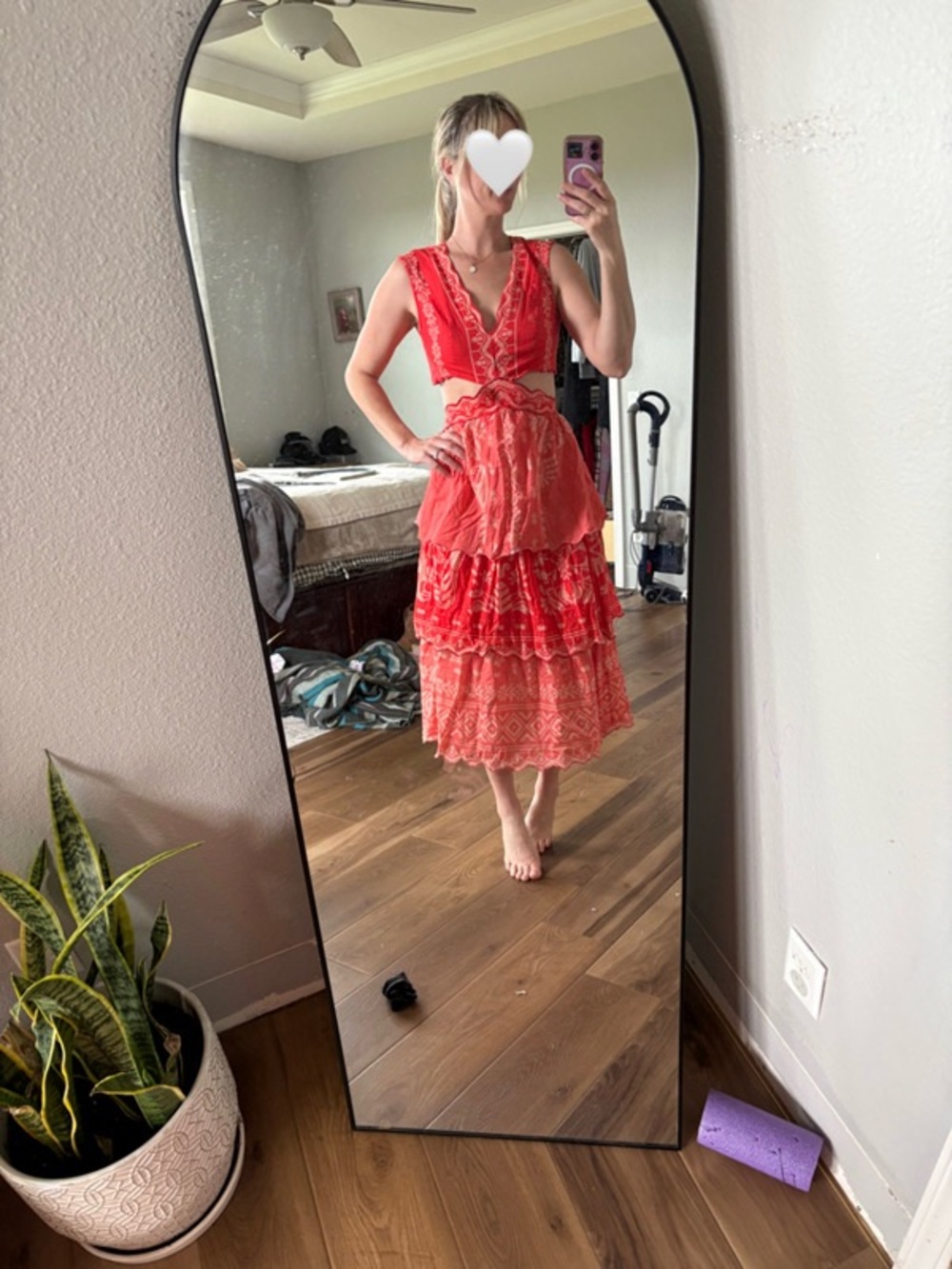 FARM Rio Coral Embroidered Midi Cotton Dress - Picture 7 of 13